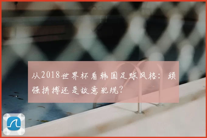 从2018世界杯看韩国足球风格:顽强拼搏还是故意犯规?
